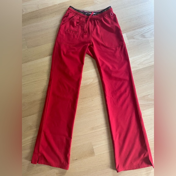 Red Bootcut Scrub Bottoms - Picture 6 of 9